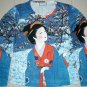 WINTER GEISHA New LONG SLEEVE Japan Art Print T Shirt L