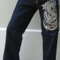 Japanese Lucky Fish Embroidered SOUL OF KOI Jeans 36x38