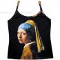 Girl with Pearl Earring Vermeer Fine Art Print Shirt TANK TOP Misses Size S