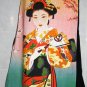 GEISHA with SENSU Japan Art Print Freesize Long Cotton Wrap Skirt S-XL