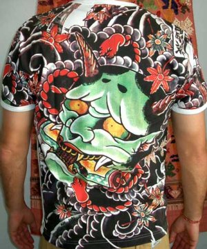 ONI Devil Japan IREZUMI Tattoo SHORT Sleeve T Shirt Unisex L