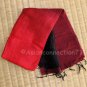 Thai Silk Fabric Scarf Large Shawl RED BURGUNDY BLACK