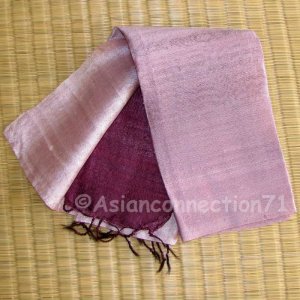 Thai Hand Craft Silk Fabric Scarf New PINK and MAROON