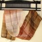 Thai Hand Craft Silk Fabric Scarf New BROWNS and CREAM