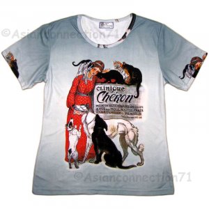 CLINIQUE CHERON New STEINLAN Fine Art Print T Shirt Misses Size XL