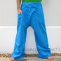 Thai Fisherman Pants SKY BLUE 280 gram Cotton FREESIZE Yoga Trousers