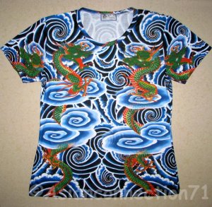 RYU DRAGONS Japan Dragon TATTOO Japanese IREZUMI Print PN Art T Shirt Misses M Medium