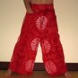 PLUS SIZE Thai Cotton Fisherman Pants Yoga Trousers RED Tie Dye XXXL 3XL