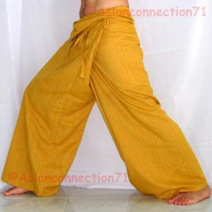 Thai PLUS SIZE Cotton Fisherman Pants XXXL AMBER Stripe