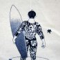 IREZUMI SURFER Japanese RONIN Surf T-Shirt XL Cream