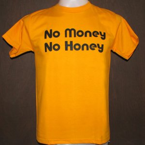 NO MONEY NO HONEY Fun Thai Humour Quality T-Shirt XL Yellow