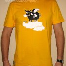 SURREAL FLYING COW Cisse Disco Party Rave T-Shirt Slim Fit Asian XL Yellow BNWT