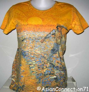 Van Gogh SEMINATORE COL SOLE Fine Art Print T Shirt Misses Short Sleeve S Small