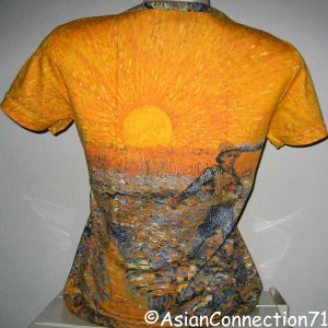 Van Gogh SEMINATORE COL SOLE Fine Art Print T Shirt Misses Cap Sleeve M Medium