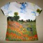POPPIES Claude Monet Fine Art Print Cap Sleeve T shirt Misses Size S Small