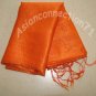Thai Silk Fabric Scarf Shawl Large FIERY ORANGE Shawl Direct from Thailand