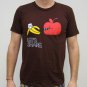 LET'S SHARE Apple Banana Retro Japanese T-shirt Slim Fit Asian L Brown