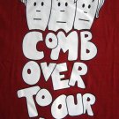 COMB OVER TO OUR PLACE Fun New Punk T-shirt Slim L RED