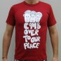 COMB OVER TO OUR PLACE Fun New Punk T-shirt Slim L RED