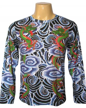 RYU DRAGONS PN Japan Dragon Tattoo Biker IREZUMI T Shirt LONG SLEEVE XL
