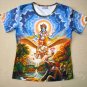 VISHNU GARUDA Gajendra Hindu Art Print T Shirt Misses S Small Short Sleeve