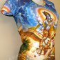 VISHNU GARUDA Gajendra Hindu Art Print T Shirt Misses L Large Short Sleeve