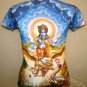 VISHNU GARUDA Gajendra Hindu Art Print T Shirt Misses XL Short Sleeve