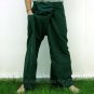 Thai FREESIZE Fisherman Pants Striped Cotton Drill Dark GREEN Yoga Beach Dance Trousers