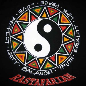 RASTAFARIAN YING YANG Rasta REGGAE T-shirt M Black NEW!