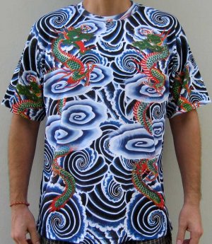 RYU DRAGONS PN Japan Dragon Tattoo IREZUMI Biker Art T Shirt L Large