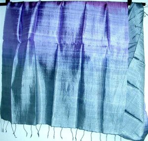 Thai Silk Fabric Scarf Shawl Large Purple Lavendar Blue