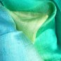 Thai Silk Fabric Scarf Shawl Large Greens and Blues NEW