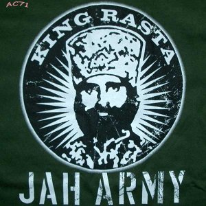 KING H Selassie RASTA JAH ARMY Reggae T-shirt XL Green