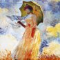 WOMAN with PARASOL Claude MONET Fine Art Print Bag Purse Tote Messenger LARGE