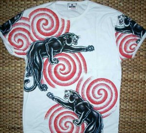 PANTHER IREZUMI Short Sleeve Japan Yakuza Biker Tattoo T Shirt Unisex M Medium