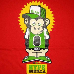 HYPE GORILLA Fun New CISSE T-Shirt Asian XXL RED BNWT!
