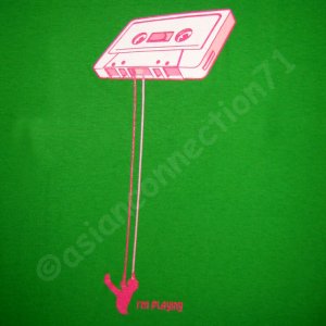 I'M PLAYING Tape Swing CISSE Disco DJ T-shirt Asian XXL Green BNWT