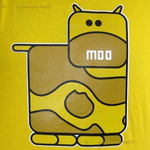 MOO Cow Cute New T-shirt by CISSE Asian XXL Yellow BNWT!