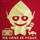 WE COME IN PEACE Alien DJ Cisse T-Shirt Slim XXL Red BNWT Sale!