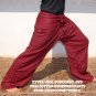 Thai EXTRA LONG Cotton Fisherman Pants SOLID BLACK Yoga Beach Dance Trousers
