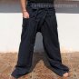 Thai Fisherman Pants Yoga Beach Dance Trousers EXTRA LONG Cotton Dark Blue Stripe