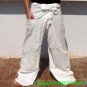 Thai Fisherman Pants Yoga Beach Dance Trousers EXTRA LONG Cotton Dark Blue Stripe