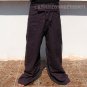 Thai EXTRA LONG Cotton Fisherman Pants Striped Mangosteen Maroon Yoga Dance Beach Trousers