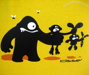 FOOD CHAIN Fun New CISSE T-Shirt Asian XXL Yellow BNWT!