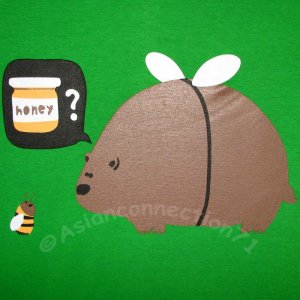 HONEY BEE BEAR Fun CISSE Disco Party Rave T-shirt Slim Fit Asian L Green NWT