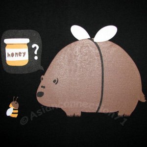 HONEY BEE BEAR CISSE Disco Party Rave T-shirt Slim Fit Asian L Large Black NWT
