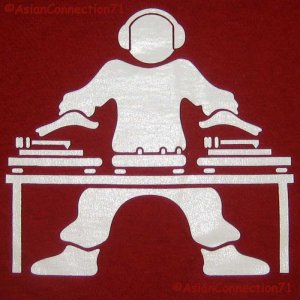 GLOW IN THE DARK DJ Turntable Party T-Shirt M Red New!