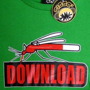 Mosquito DOWNLOAD Disco Rave CISSE T-Shirt Slim Fit Asian M Medium Green