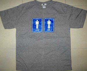 SIZE MATTERS Fun New YOU & ME T-Shirt XL GRAY NWOT Clearance Sale!