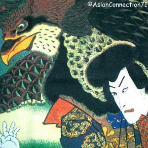 Hayabusa Samurai Japan Hand Print Ukiyoe Art T Shirt Misses XL Extra Large